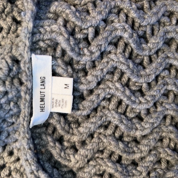 Helmut Lang asymmetrical crochet grey long sleeve sweater - Picture 4 of 4